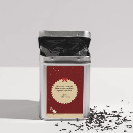 Czarna herbata personalizowana UPOMINEK WITECZNY