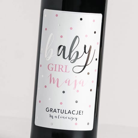 Wino personalizowane BABY GIRL gratulacje dla modych rodzicw
