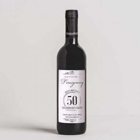 Czerwone wino alkoholowe PREZENT NA 50 ROCZNIC LUBU