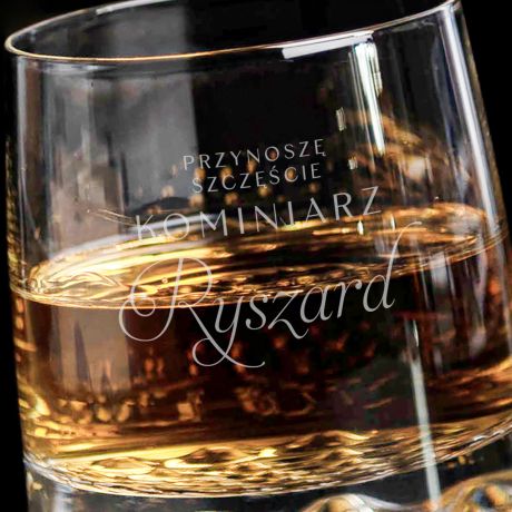 Elegancka szklanka do whisky PRZYNOSZ SZCZʦCIE prezent dla kominiarza