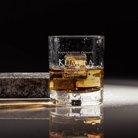 Grawerowana szklanka do whisky PODZIKOWANIA DLA WIADKA