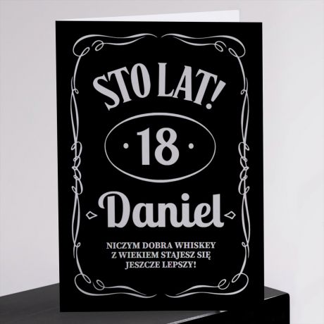 Jack Daniel's WHISKY NA 18 URODZINY + kartka z yczeniami