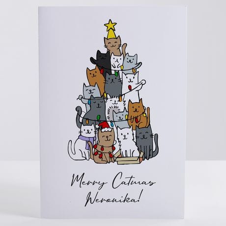 Kartka witeczna z kotami MERRY CATMAS