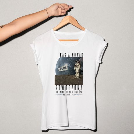Koszulka damska z nadrukiem AMBITNA prezent na urodziny dla niej - XL