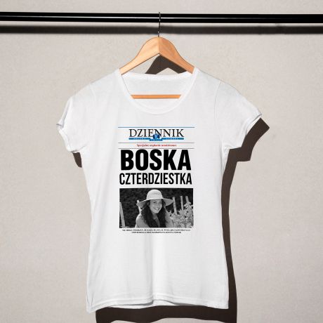 Koszulka damska z nadrukiem DZIENNIK prezent na 40 urodziny - M