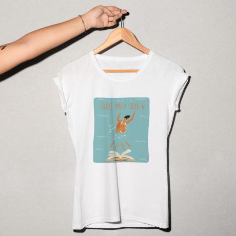 Koszulka damska z nadrukiem SKOK W BOOK prezent dla mola ksikowego - XL