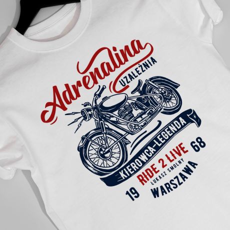 Koszulka dla motocyklisty ADRENALINA prezent na urodziny - XL