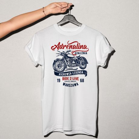 Koszulka dla motocyklisty ADRENALINA prezent na urodziny - XXL