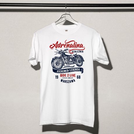 Koszulka dla motocyklisty ADRENALINA prezent na urodziny - XL