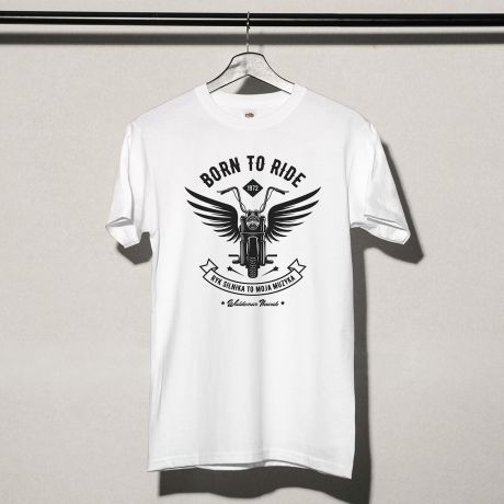 Koszulka dla motocyklisty z nadrukiem BORN TO RIDE - XL