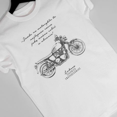Koszulka dla motocyklisty ZMOTORYZOWANY mieszny prezent dla motocyklisty - L