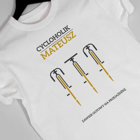 Koszulka mska CYCLOHOLIK prezent dla rowerzysty - M