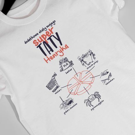 Koszulka mska z nadrukiem ETATY TATY prezent dla taty na urodziny - S
