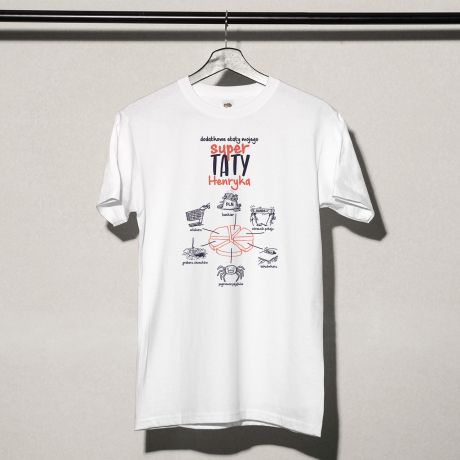 Koszulka mska z nadrukiem ETATY TATY prezent dla taty na urodziny - S