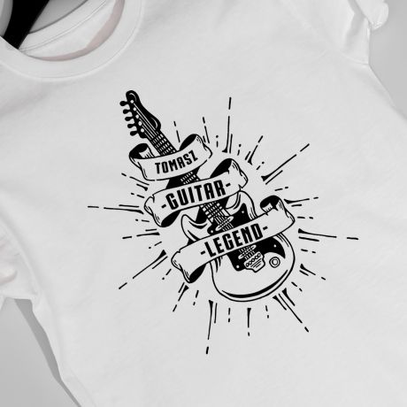 Koszulka mska z nadrukiem GITARA prezent dla muzyka na urodziny - L