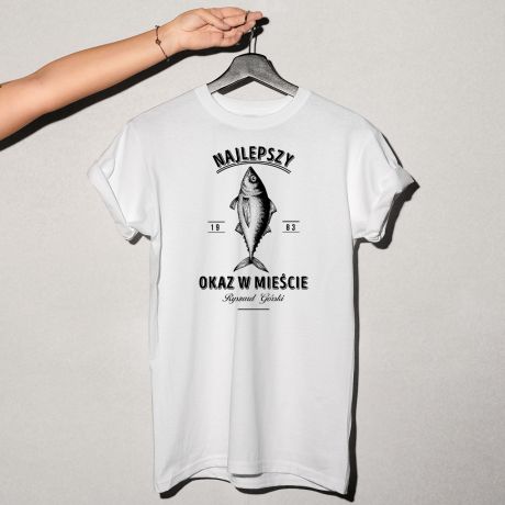 Koszulka mska z nadrukiem NAJLEPSZY OKAZ prezent dla wdkarza na urodziny - S