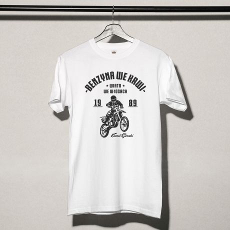 Koszulka MOTOCROSS - BENZYNA WE KRWI prezent dla motocyklisty - XL