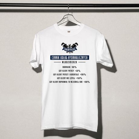 Koszulka z nadrukiem CENNIK prezent dla hydraulika - XXL