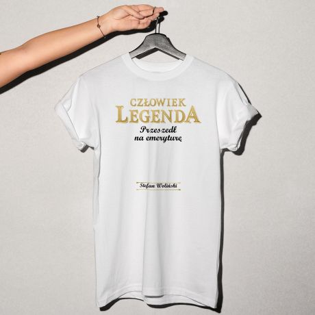 Koszulka z nadrukiem CZOWIEK LEGENDA prezent z okazji przejcia na emerytur - S