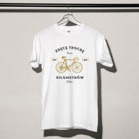 Koszulka z rowerem KRCE KILOMETRY prezent dla rowerzysty - L