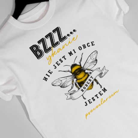 Personalizowana koszulka dla pszczelarza BZYKANIE NIE JEST MI OBCE - L