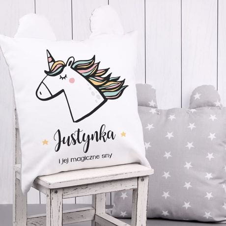 Personalizowana poduszka dla dzieci JEDNOROEC prezent dla dziewczynki