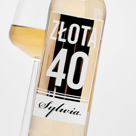 Personalizowane biae wino na 40 urodziny ZOTA 40