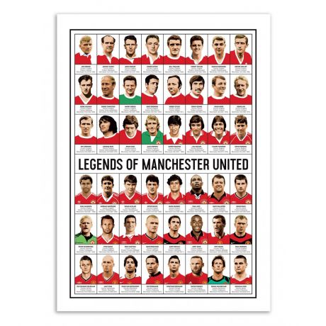 Prezent dla fana Manchester United LEGENDARNI PIKARZE plakat 50x70