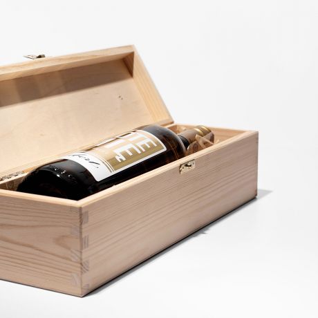 Skrzynka personalizowana na wino RENIFER prezent na wita