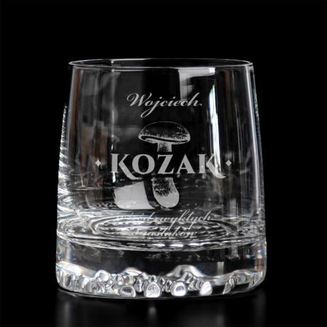 Grawerowana szklanka do whisky dla grzybiarza KOZAK