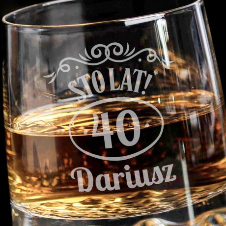 Szklanka do whisky PREZENT NA 40 URODZINY Z GRAWEREM