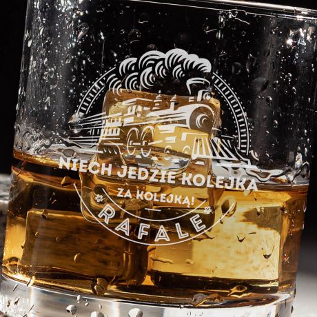 Szklanka do whisky personalizowana PREZENT DLA KOLEJARZA