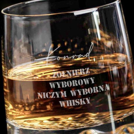 Grawerowana szklanka do whisky ONIERZ WYBOROWY prezent dla onierza