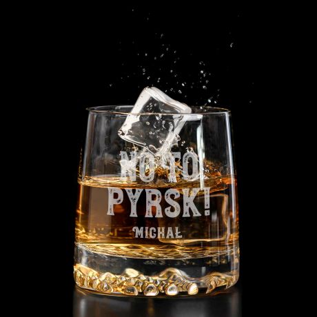 Personalizowana szklanka do whisky dla grnika NO TO PYRSK