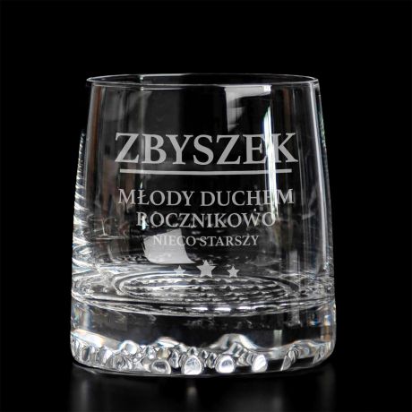Grawerowana szklanka do whisky MODY DUCHEM prezent na urodziny dla faceta