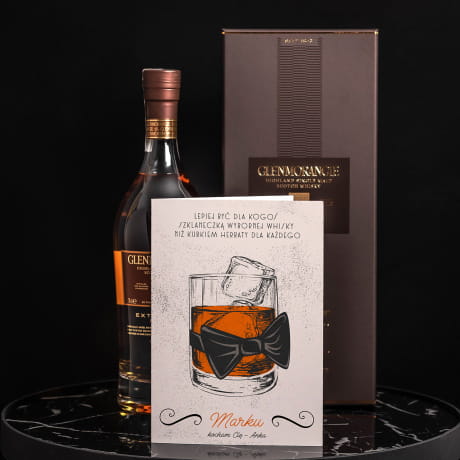 Whisky Glenmorangie z kartk personalizown PREZENT DLA MʯA NA ROCZNIC LUBU 