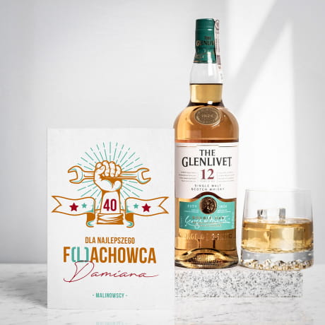 Whisky Glenlivet + kartka PREZENT NA 40 URODZINY MECHANIKA