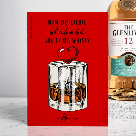 Whisky na Walentynki z personalizowan kart MAM DO CIEBIE SABO