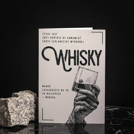 Whisky na prezent i personalizowana kartka PREZENT DLA MʯCZYZNY
