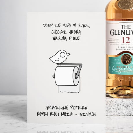 Szkocka whisky z kartk personalizowan PREZENT NA KAWALERSKI