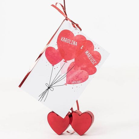 Wielki BALON SERCE + kartka LOVE pomys na prezent na Walentynki