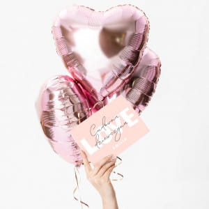 Bukiet balonw + kartka personalizowana LOVE prezent na odlego