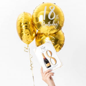 Bukiet z balonw na 18 urodziny + kartka z yczeniami