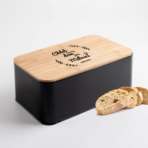 Chlebak czarny z drewnem DOM PEEN MIOCI prezent lubny
