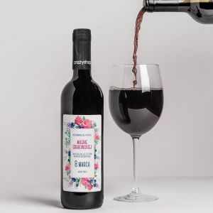 Czerwone wino personalizowane 8 MARCA prezent na Dzie Kobiet