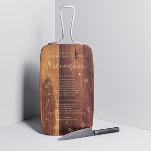 Deska do krojenia z drewna akacjowego PREZENT NA LUB