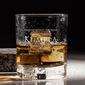Grawerowana szklanka do whisky PODZIKOWANIA DLA WIADKA
