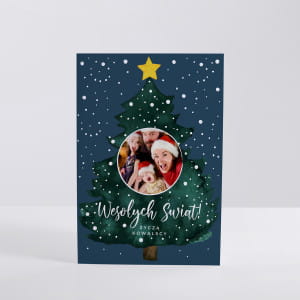 Kartka na wita Boego Narodzenia CHOINKA kartka witeczna ze zdjciem