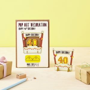 Drewniana karta urodzinowa 40 lat z niespodziank