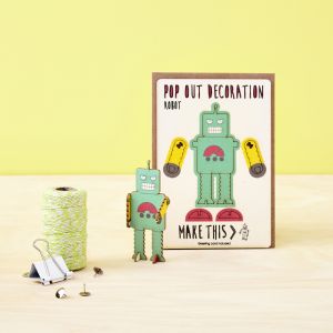 Kartka dla dziecka na urodziny ROBOT z upominkiem